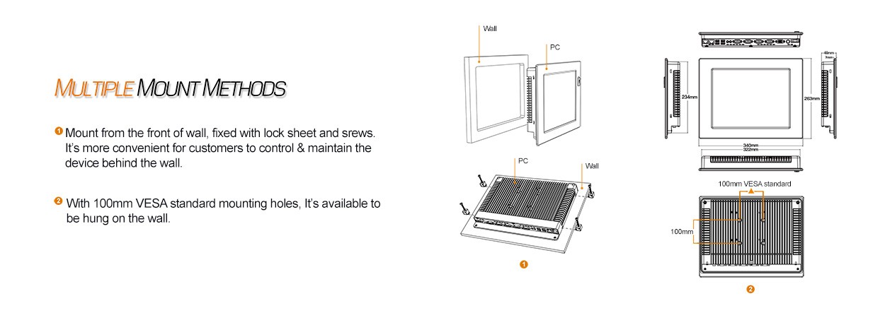 Aluminum alloy body Industrial Panel PC