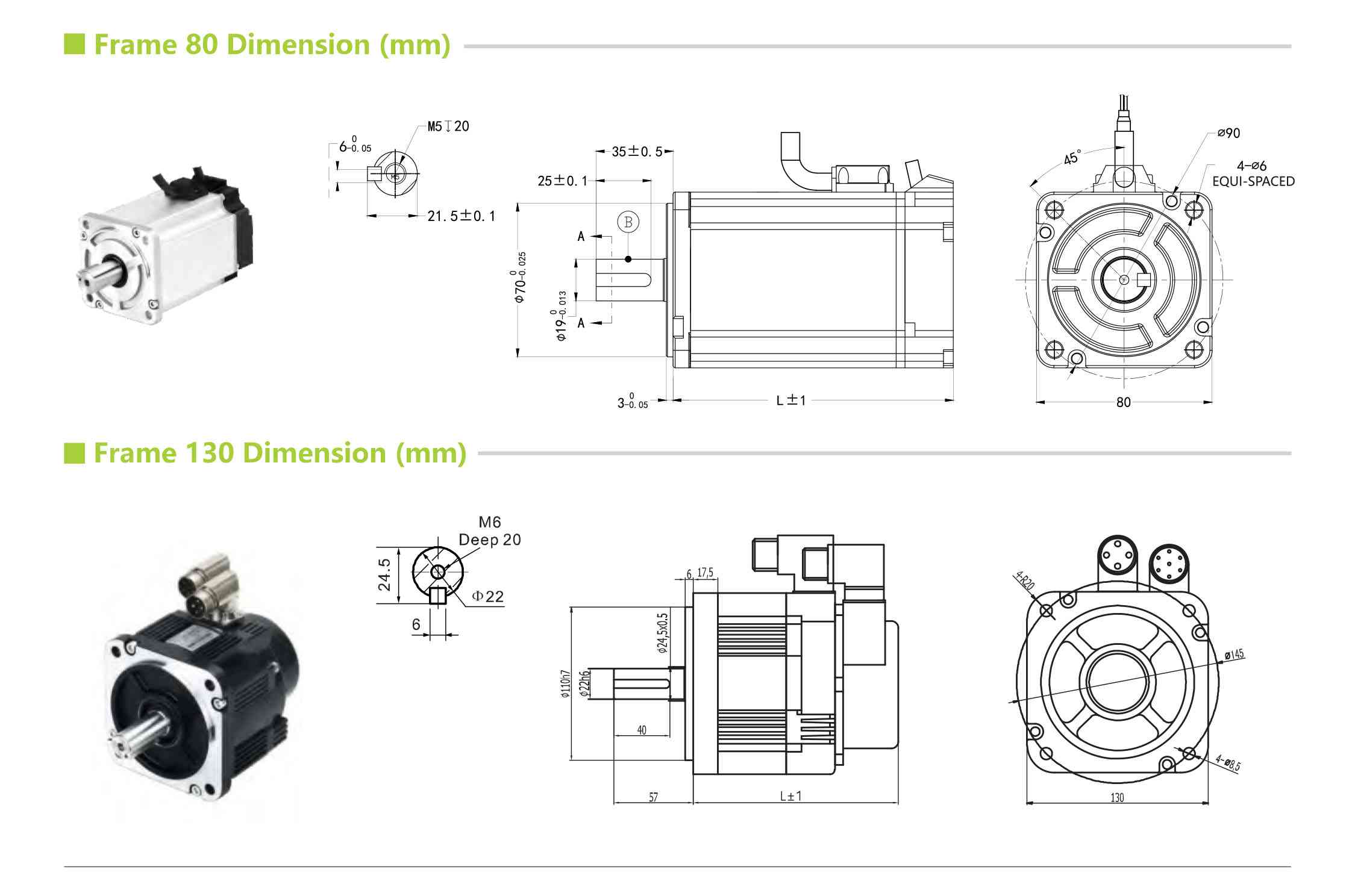 Servo motor size sketch