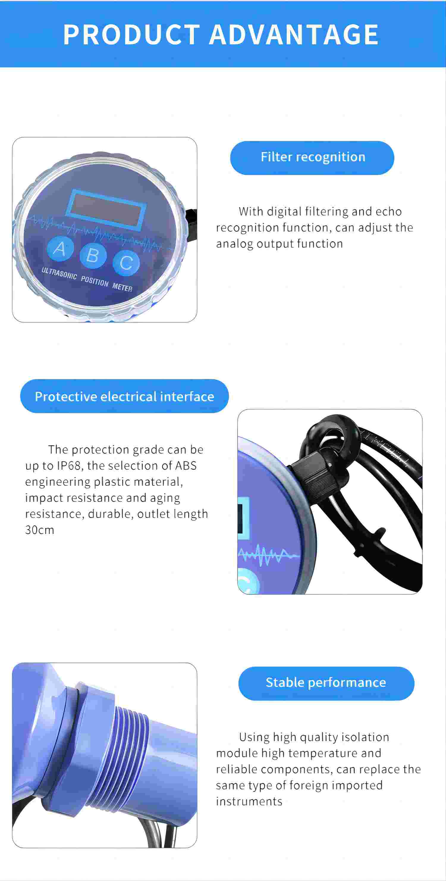 Compact ultrasonic liquid level gauge advantage