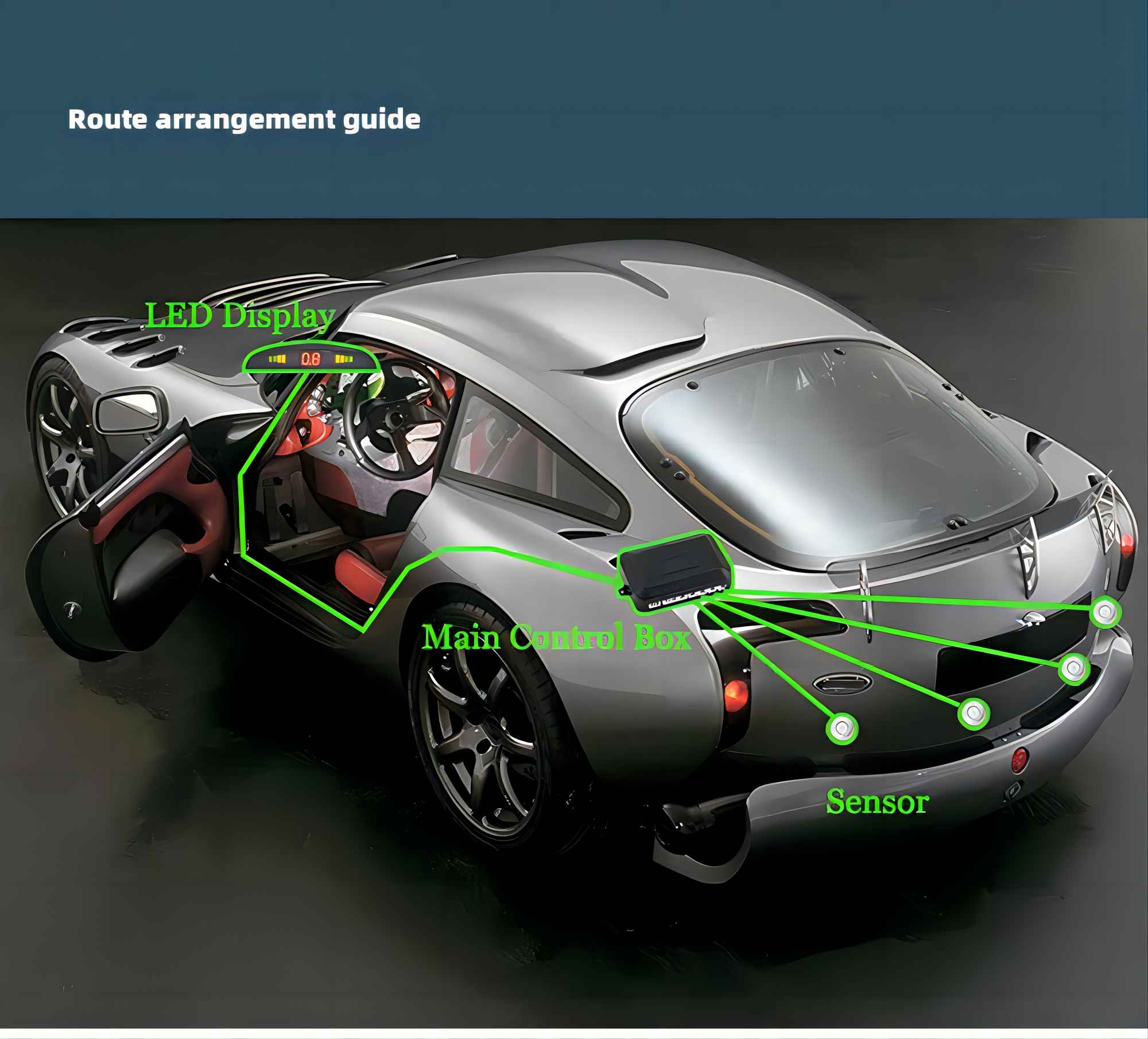 car parking system ultrasonic sensor Route arrangement guide