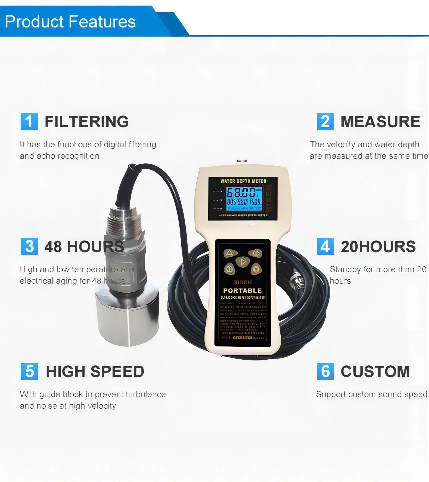 Portable Ultrasonic Liquid Level features