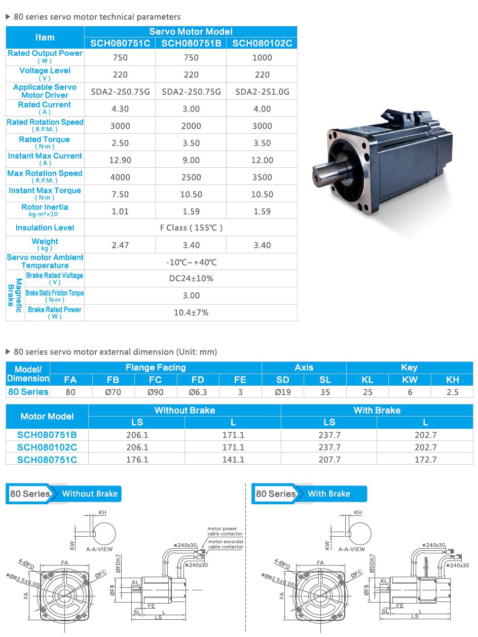 Servo Motor Model SCH080751C