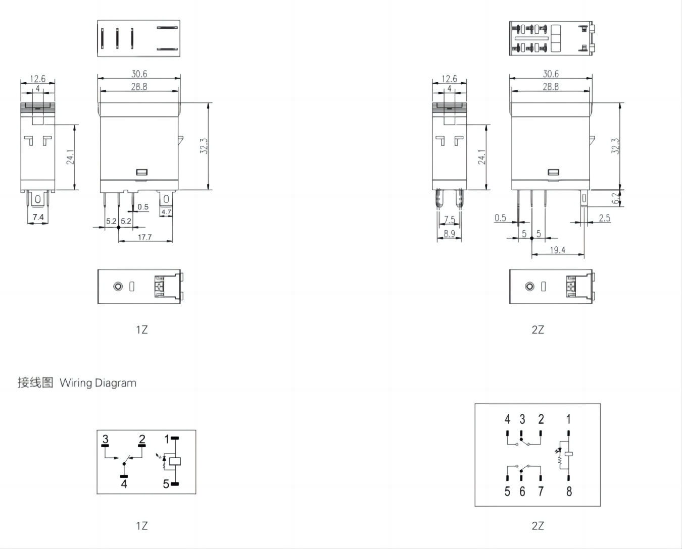 ZJ157FT-L Dimensions