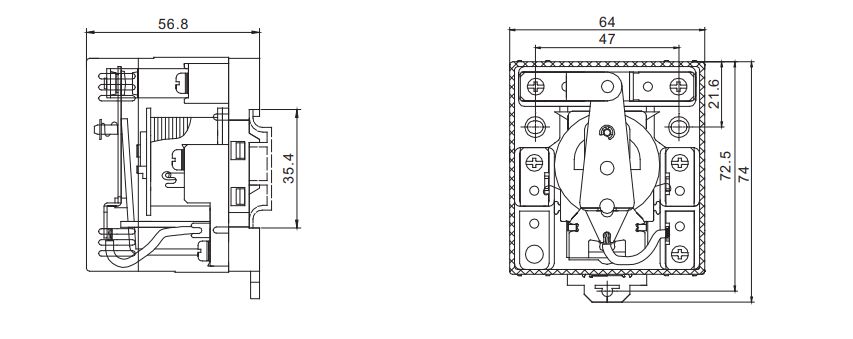 LJQX-62F-1Z Installation dimensions