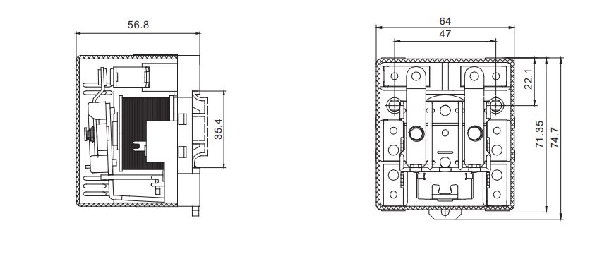 LJQX-62F-2H Installation dimensions