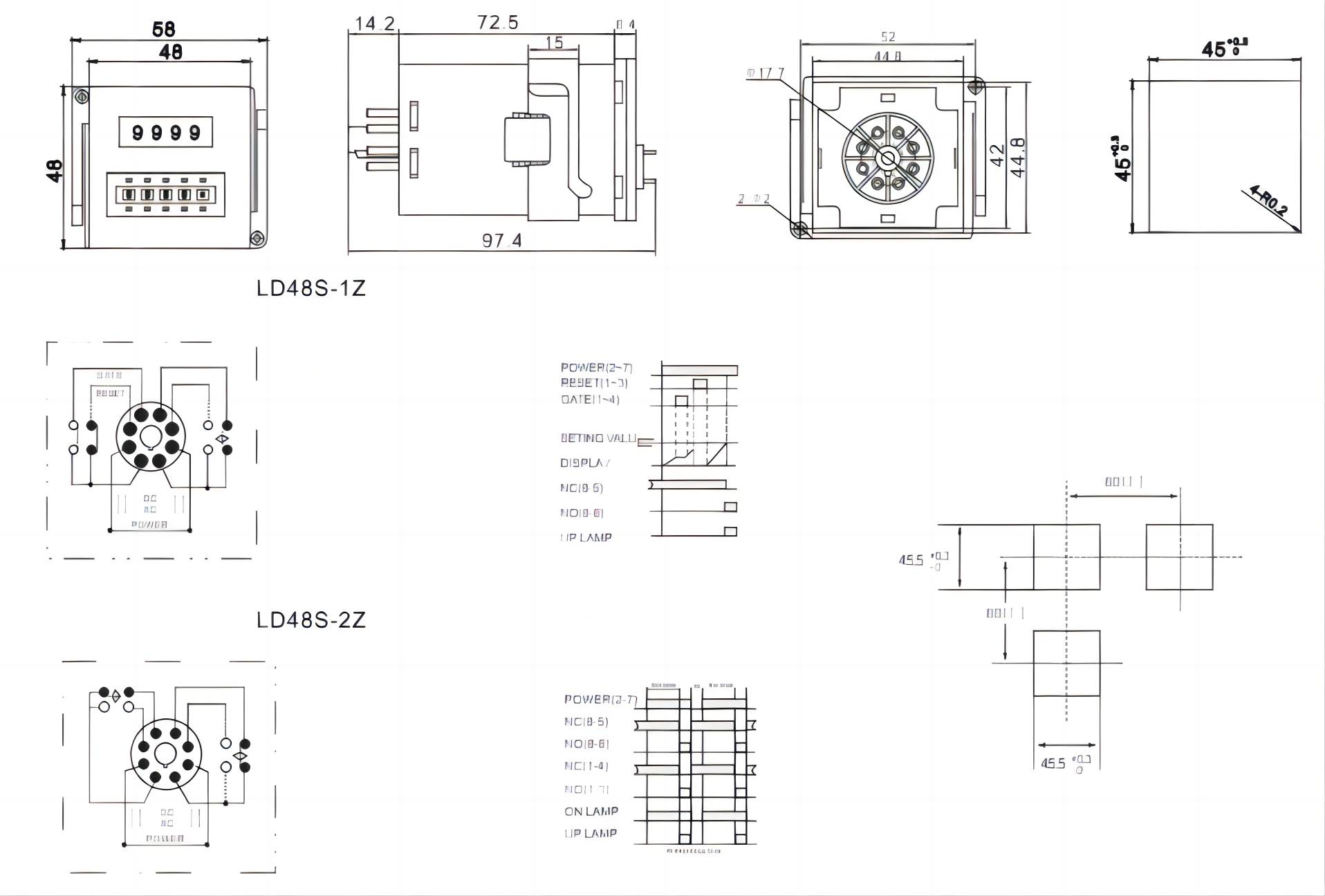 connecting diagram,sequence chart and tapping size